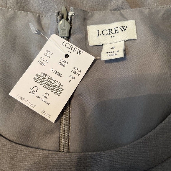 J CREW Women’s 4 Gray Dress Polyester Viscose Elastane NWT - Picture 3 of 6